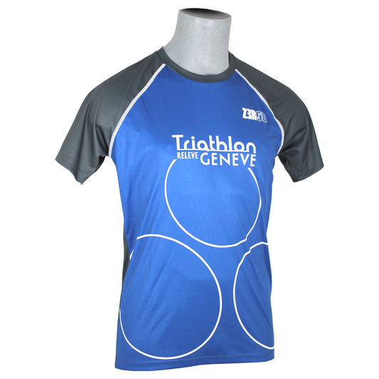 Zerod Running T-Shirt Herren Laufshirt Trainingsshirt Kurzarm blau grau