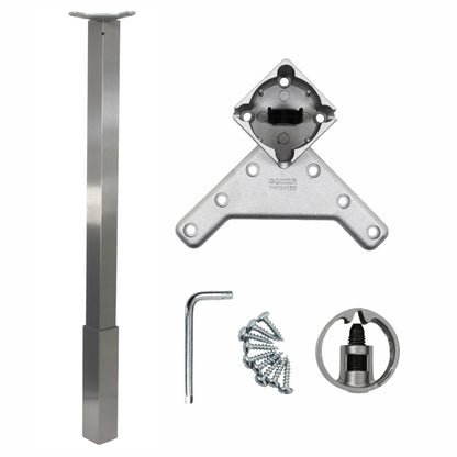 Camar Teleskop Tischbein Höhe 100 - 110 cm Eckig Edelstahloptik Silber
