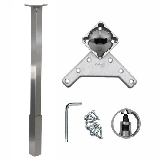 Camar Teleskop Tischbein Höhe 100 - 110 cm Eckig Edelstahloptik Silber
