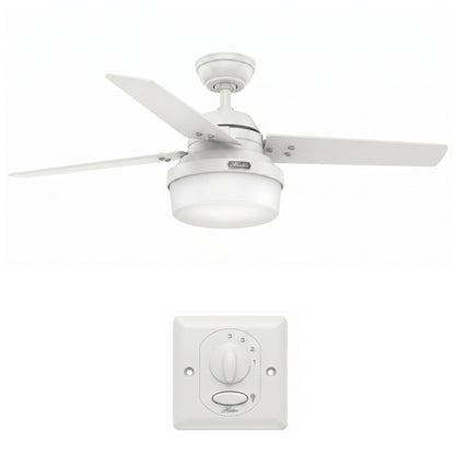 Hunter 52343 Sentinel Plus Deckenventilator 132 cm Weiss mit Beleuchtung