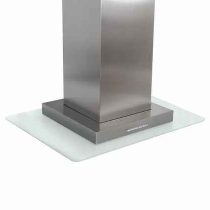 Airforce F55 90 x 60 cm X/V RLN Inselhaube Dunstabzugshaube Edelstahl Glas