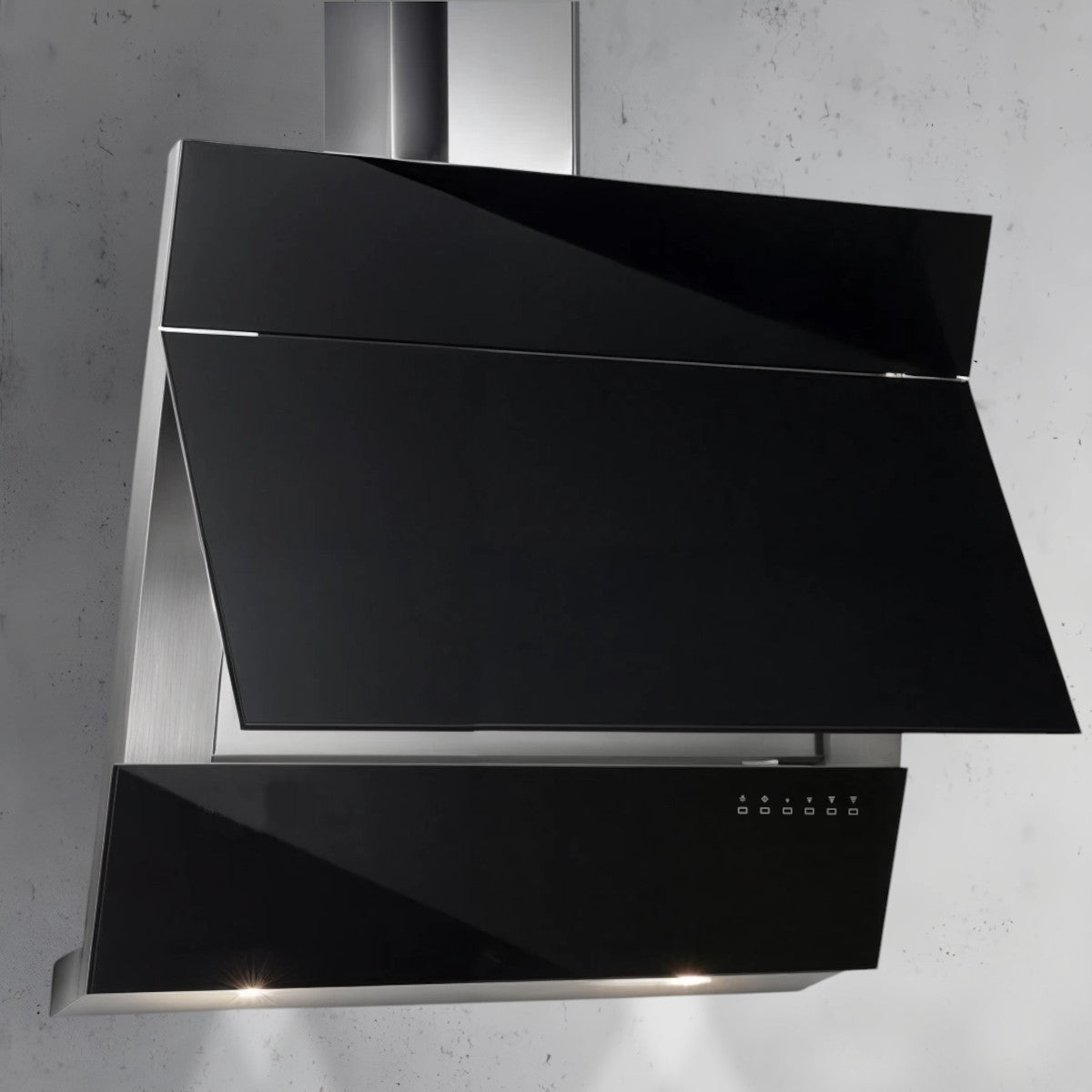 Airforce F80 90 TS INOX/VBK Kopffreihaube Edelstahl Glas schwarz 90 x 60 cm