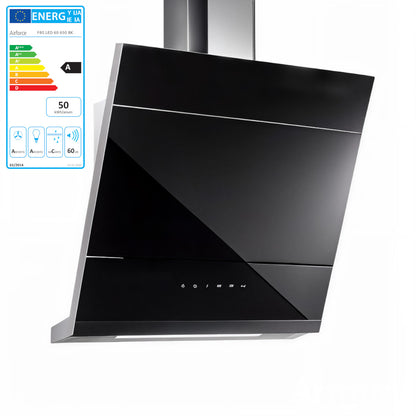 Airforce F80 60 650 TS LED Kopffreihaube Edelstahl Glas schwarz 60 x 65 cm