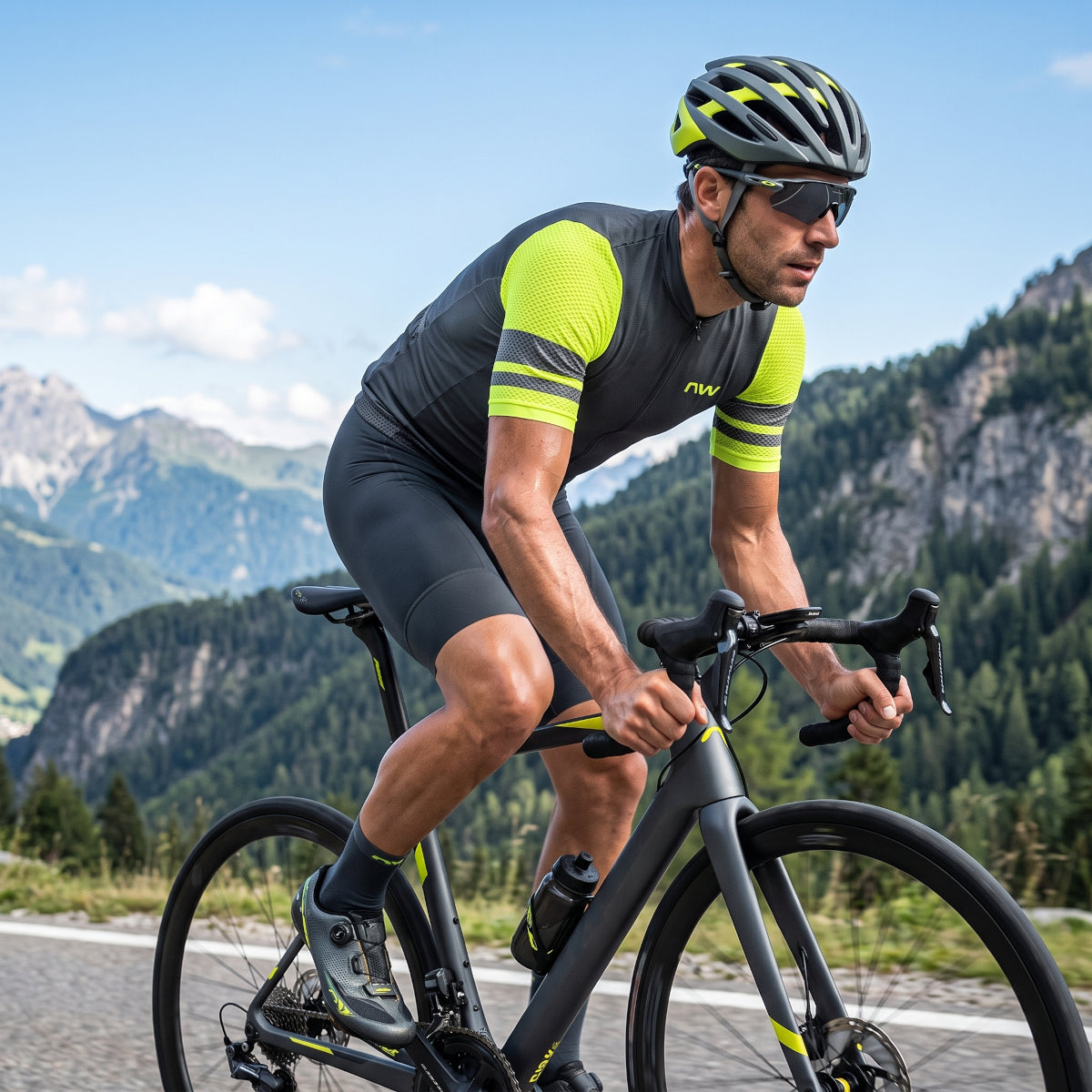 Northwave Storm Air Jersey D.Grey/Yellow Herren Fahrradtrikot Gr. L